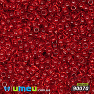 Бісер чеський №104/90070, Червоний, Прозорий, 10/0 (BIS-003716)