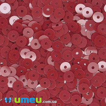 Паєтки Італія круглі плоскі, 4 мм, Червоні №4064 Rosso Vivo Opaline (PAI-039114)