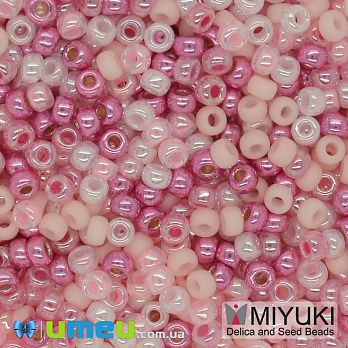 Бісер японський Miyuki круглий RR 11/0 №MIX83, Мікс рожевий (BIS-045559)