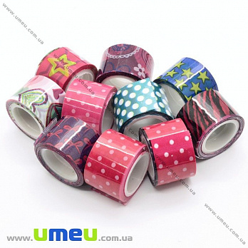 Декоративний скотч, Мікс, 12 мм (DIF-017942)