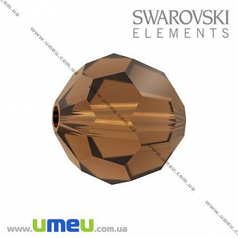 [Архів] Намистина Swarovski 5000 Smoked Topaz, 8 мм, Гранована кругла (BUS-005340)