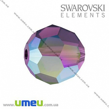[Архів] Намистина Swarovski 5000 Amethyst AB, 8 мм, Гранована кругла (BUS-005322)