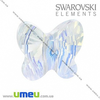 [Архів] Намистина Swarovski 5457 Crystal AB, 8х8 мм, Метелик (BUS-002497)