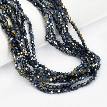 Намистини Біконус, 3х2,5 мм, Мокрий асфальт АВ (BUS-057450)