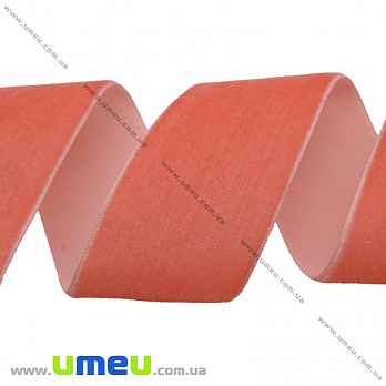 Стрічка оксамитова, 38 мм, Коралове (LEN-035822)