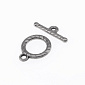 Тогл з нержавіючої сталі, 19х15 мм, Темне срібло (STL-055418)