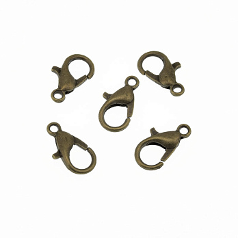 Замки-карабіни, 12х6 мм, Антична бронза (ZAM-008224)