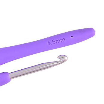 Крючок для вязания алюминиевый с силиконовой ручкой 4,5 мм (YAR-061900)