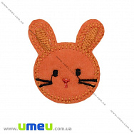 Термоаплікація дитяча Зайчик, 4,5х4 см, Помаранчева (APL-022277)