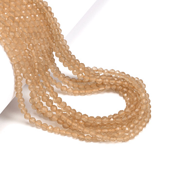 Намистини Котяче око, Синт. камінь, 3 мм, Помаранчеві, Круглі грановані (BUS-054289)