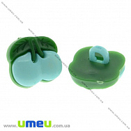 Гудзик пластиковий на ніжці Вишенька, 13х12 мм, Блакитний (PUG-017794)