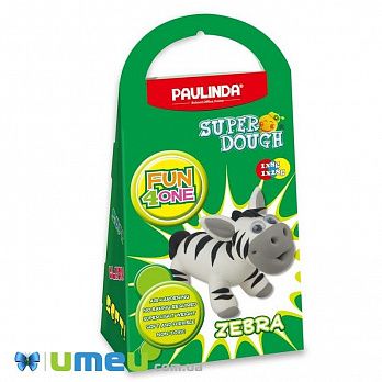Маса для ліплення Paulinda Super Dough Fun4one Зебра (рухливі очі) (DIF-043541)