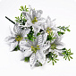 Букет пуансетії, 33 см, Сріблястий (DIF-052633)