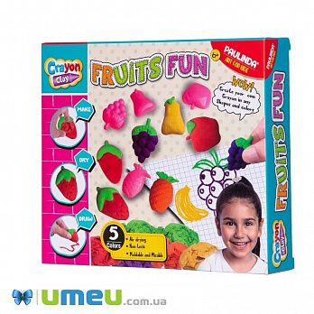 Набор для творчества Paulinda Crayon clay 2 в 1 (масса для лепки и карандаши) «Фрукты» (DIF-043489)