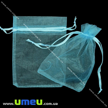 Подарочная упаковка из органзы, 10х12 см, Голубая (UPK-009760)