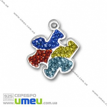 [Архів] Підвіска з срібла 925 з кристалами Swarovski, Пазл, 22х19 мм (POD-002160)