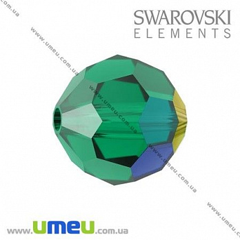 [Архів] Намистина Swarovski 5000 Emerald AB, 8 мм, Гранована кругла (BUS-005332)