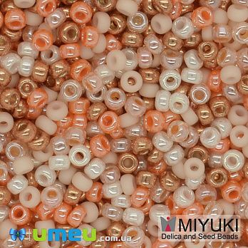 Бісер японський Miyuki круглий RR 11/0 №MIX85, Мікс оранжевий (BIS-045561)