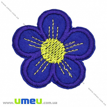 Термоаплікація Квітка, 5 см, Синя (APL-017444)