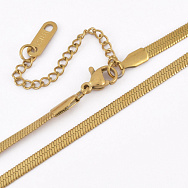 Основа на шию з нерж. ст. з подовжувачем, Плетіння Снейк 3 мм, Довжина 40 см, Золото (STL-058330)