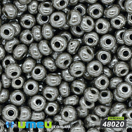 Бісер чеський 6/0, №48020, Сірий, Перламутровий (BIS-024368)