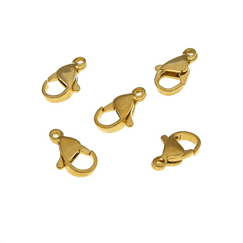 Замки-карабіни з нерж. сталі, 12х7 мм, Покриття 24 kt (STL-057072)