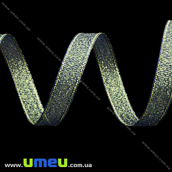 Лента парчовая, 10 мм, Синяя (LEN-022595)