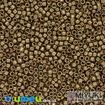 Бісер японський Miyuki Delica 11/0 DB22L металізований, Бронзовий (BIS-038843)