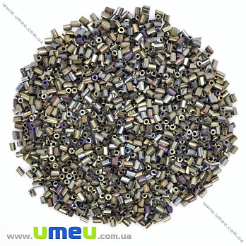 Бисер китайский рубка, 2,2 мм, Ирис коричневый перламутровый (BIS-001500)