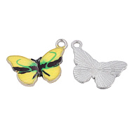 Підвіска метал. Метелик жовтий, 20х13,5 мм, Темне срібло (POD-053741)