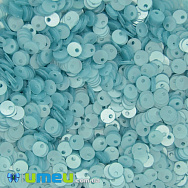 Паєтки Індія круглі плоскі (зміщений отвір), 4 мм, Бірюзові (PAI-041819)