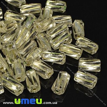 Намистина чеське скло Preciosa Bugles 10х6 мм, №01, Жовто-зелена (BUS-036367)