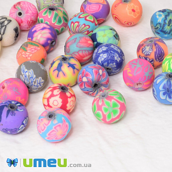 [Архів] Бусина FIMO Кругла, 10 мм, Мікс (BUS-042735)