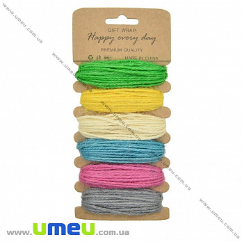 Мотузка, Кольорова, 1,5 мм, 6 кольорів (LEN-023844)