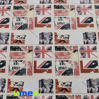 Пакувальний папір Британія, Бежевий, 70х100 см (UPK-027132)