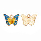 Підвіска метал. Метелик жовто-синій, 18х13,5 мм, Золото (POD-053753)