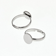 Кільце з нерж. сталі з майданчиком 10 мм, Темне срібло (OSN-060539)