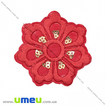 Термоаплікація Квітка, 5,5 см, Червона (APL-021031)