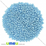 Бісер китайський середній, 8/0, Блакитний перламутровий, 3 мм (BIS-009044)