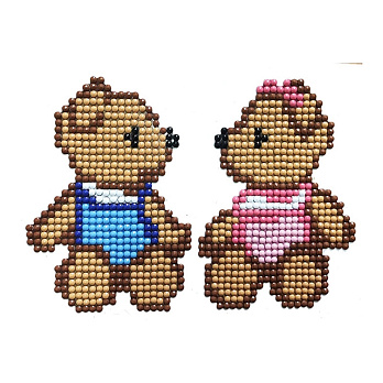 Набір алмазного живопису (наклейка) 14х10 см, Ведмедики (SXM-052503)