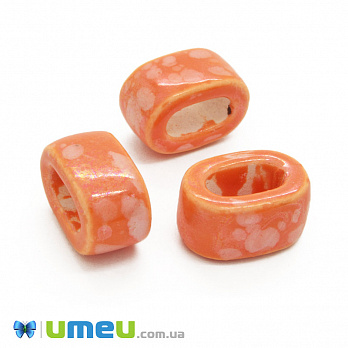 Намистина керамічна, 19х10х13 мм, Помаранчева (BUS-010524)