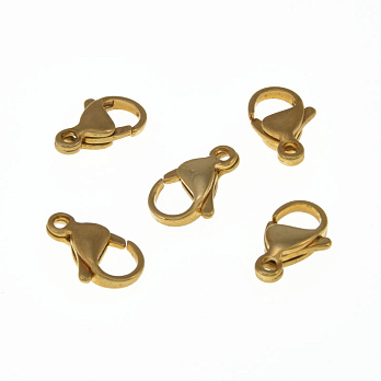 Замки-карабины из нержавеющей стали, 13х8 мм, Золото (STL-057073)