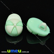 Гудзик пластиковий на ніжці Кепка, 15х11 мм, Бірюзовий Світлий (PUG-017736)