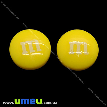 Кабошон з полімерної глини M - M's жовтий, 14 мм (KAB-011712)