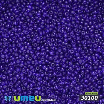 Бісер чеський 13/0, №30100, Синій темний, Прозорий (BIS-019772)