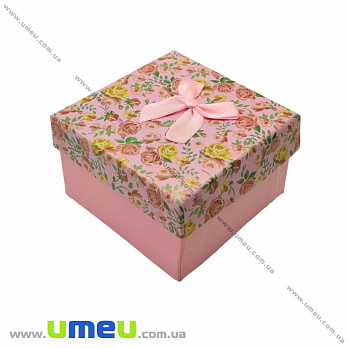 Коробочка подарочная с подушечкой, 9х9х5,5 см, Розовая (UPK-019062)