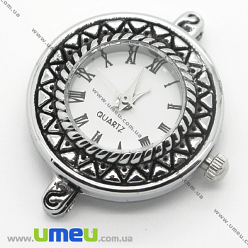 [Архів] Годинник для браслетів круглі, Античне срібло, 32х24 мм (CLC-006119)