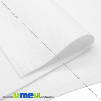 [Архів] Фетр м'який 1,3 мм, 20х30 см, 541 Білий (FLT-019518)