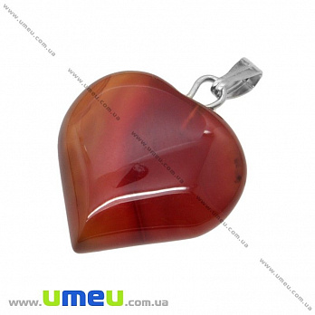 Підвіска Серце з натурального каменю, Агат, 25х18 мм (POD-004139)