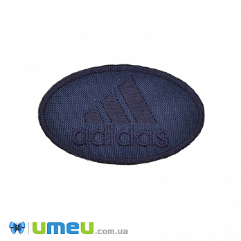Термоаплікація Adidas, 6,5х4 см, Синя темна (APL-042375)